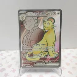 Team Rocket's Persian EX 219/182 Full Art S&V Destined Rivals Pokemon Card TCG - Image 1