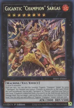 Yugioh! Gigantic "Champion" Sargas - PHHY-EN045 - Secret Rare - 1st Edition NM - Image 1
