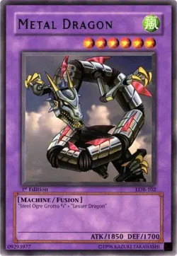 Metal Dragon LOB-102 The Legend of Blue Eyes White Dragon Yu-Gi-Oh Unlimited NM - Image 1