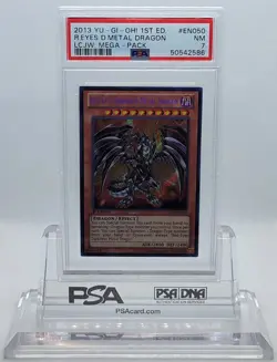 2013 YUGIOH 1ST ED LCJW-EN050 RED-EYES DARKNESS METAL DRAGON PSA 7 NM #50542586 - Image 1