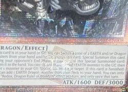 Yugioh Redox Dragon Ruler of Boulders RA03-EN008 1st Quarter Century Secret TCG - Image 3