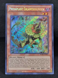 3 X YuGiOh Predaplant Chlamydosundew FUEN-EN005 Secret Rare 1st Edition NM - Image 3