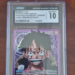 One Piece Monkey D. Luffy Leader OP05-060 2023 Japanese Alt Art Parallel CGC 10 - Image 1