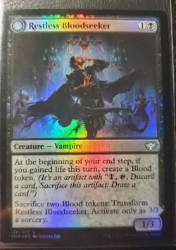 Restless Blood Seeker/ Bloodsoaked Reveler Foil 128/277 M MTG Crimson Vow - Image 1