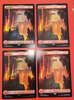 MTG, MAGIC: 4X PLAY SET, FIN, MOUNTAIN, 0305 - NM - 2 REGULAR & 2 FOIL FINISH - Image 1
