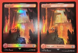 MTG, MAGIC: 4X PLAY SET, FIN, MOUNTAIN, 0305 - NM - 2 REGULAR & 2 FOIL FINISH - Image 2