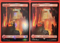 MTG, MAGIC: 4X PLAY SET, FIN, MOUNTAIN, 0305 - NM - 2 REGULAR & 2 FOIL FINISH - Image 3