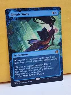 1x BORDERLESS Rhystic Study, NM, WOT, Magic: the Gathering, MtG - Image 3