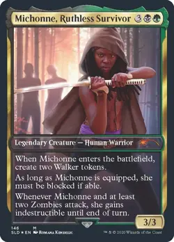 Light Play, English MTG Foil Michonne, Ruthless Survivor - Foil Secret Lair Drop - Image 1