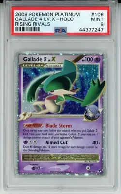2009 POKEMON RISING RIVALS GALLADE LV X #106 ULTRA RARE PSA 9 MINT #44377247 - Image 1