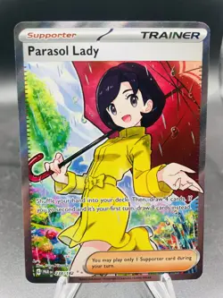 Pokemon Parasol Lady 238/182 Paradox Rift Ultra Rare Full Art Holo NM - Image 1
