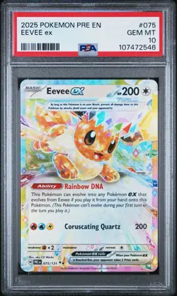 Eevee ex 075/131 Prismatic Evolutions Holo Pokemon Gem Mint PSA 10 - Image 1
