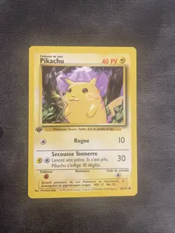 Pokemon Pikachu Base Set First Edition French Card 58/102 - Image 1