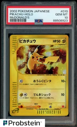 2002 Pokemon Japanese McDonald's #010 Pikachu PSA 10 GEM MINT - Image 1