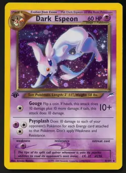 2002 Pokemon Neo Destiny 1st Edition #4 Dark Espeon Holo - Image 1