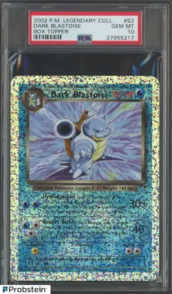 2002 Pokemon Legendary Collection Box Topper #S2 Dark Blastoise PSA 10 GEM MINT - Image 1