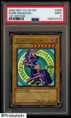 2002 SDY Yu-Gi-Oh! 1st Edition #006 Dark Magician PSA 9 MINT - Image 1