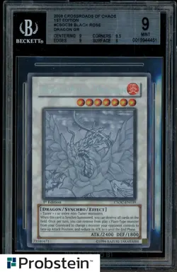 2008 Yu-Gi-Oh! CSOC 1st Edition Ghost Rare #EN039 Black Rose Dragon BGS 9 - Image 1
