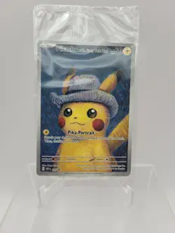 Pokemon X van Gogh Pikachu Card with Grey felt hat #085 Promo Sealed Near Mint - Image 1
