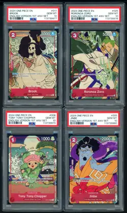 Lot of (10) PSA 10 Sequential One Piece English 1st Anniversary Set w/ Luffy - Image 4