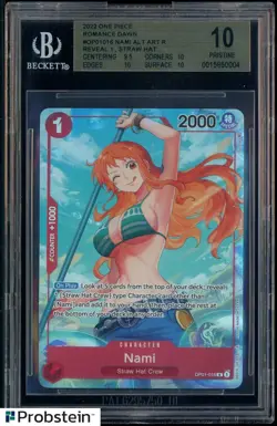 2022 One Piece OP01 EN Alternate Art #016 Nami Pre-Errata BGS 10 PRISTINE - Image 1