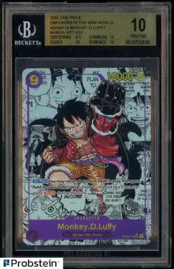 2024 One Piece Emperors in New World OP09119 Monkey D. Luffy Manga BGS 10 - Image 1