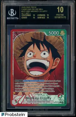 2025 One Piece Carrying on his Will OP13001 Monkey D. Luffy BGS 10 BLACK LABEL - Image 1
