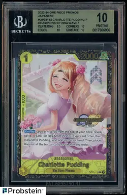 2022-24 One Piece Promos JPN OP03112 Charlotte Pudding P Chmpsp Wave 1 BGS 10 - Image 1