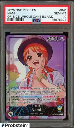 2025 One Piece EN OP & CS Whole Cake Island #041 Nami PSA 10 GEM MINT - Image 1