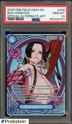 2026 One Piece EB03 EN Special Alternate Art #026 Boa Hancock PSA 10 GEM MINT - Image 1