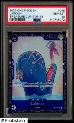 2025 One Piece EN Treasure Cup Top 64 #048 Laboon PSA 10 GEM MINT - Image 1