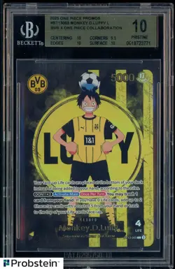 2025 ONE PIECE PROMOS BVB X ONE PIECE MATCH DAY 2025 #003 MONKEY D. LUFFY BGS 10 - Image 1