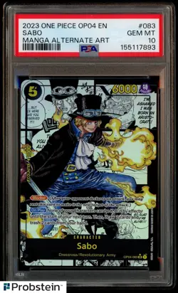 2023 One Piece OP04 EN Manga Alternate Art #083 Sabo PSA 10 GEM MINT - Image 1