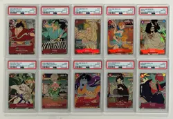Lot of (10) PSA 10 Sequential One Piece English 1st Anniversary Set w/ Luffy - Image 1