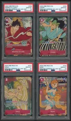 Lot of (10) PSA 10 Sequential One Piece English 1st Anniversary Set w/ Luffy - Image 2
