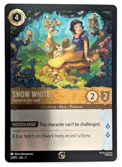 Disney Lorcana SNOW WHITE Fairest in the Land 23/P2 Cold Foil League Promo NM/M - Image 1