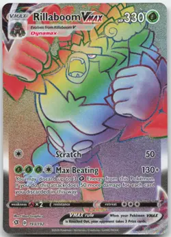 Rillaboom VMAX 193/192 SWSH02: Rebel Clash Pokemon Card NM - Image 1