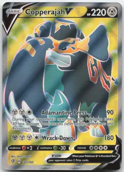 Copperajah V 187/192 SWSH02: Rebel Clash Pokemon Card NM - Image 1