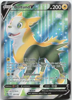 Boltund V 181/192 SWSH02: Rebel Clash Pokemon Card NM - Image 1