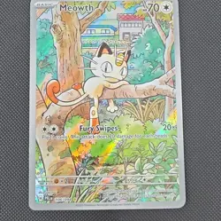 Pokemon TCG Meowth 106/094 Me02 Phantasmal Flames Holo IR Basic 70 HP Card - Image 1