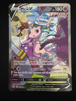 Mew V Alternate Full Art 251/264 Swsh08 Fusion Strike Alt Card Sword And Shield - Image 1