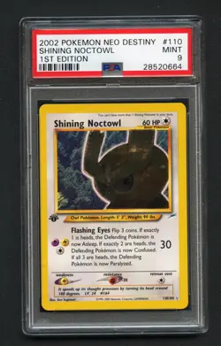 Shining Noctowl Holo Pokemon Card 1st Edition Neo Destiny 110/105 ARK BGS PSA 9 - Image 1