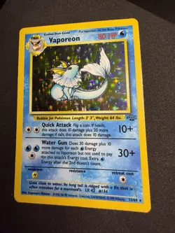 Vaporeon Jungle Holo Rare Pokemon Card 12/64 80 HP Wizards of the Coast 1999 - Image 1
