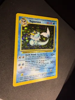 Vaporeon Jungle Holo Rare Pokemon Card 12/64 80 HP Wizards of the Coast 1999 - Image 2