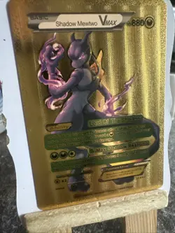 Shadow Mewtwo Vmax Gold Foil Fan Art Display Card NM/M - Image 1