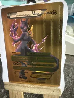 Shadow Mewtwo Vmax Gold Foil Fan Art Display Card NM/M - Image 2