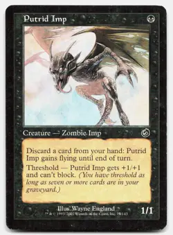 Putrid Imp 77 Common Torment Magic: The Gathering Lightly Played - Image 1