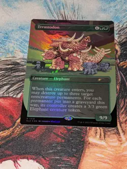 MTG Foil Terastodon Secret Lair Andrew MacLean Inside an Elevator Drop - Image 1