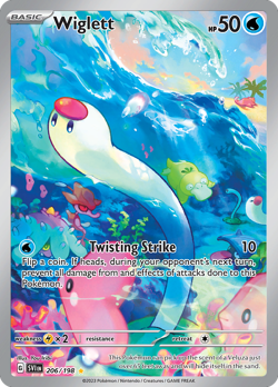 Wiglett 206/198 Illustration Rare Scarlet & Violet Pokemon Near Mint - Image 1