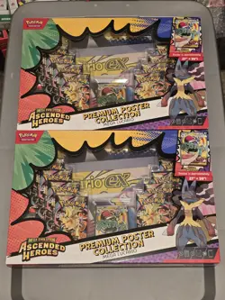 Sealed Pokemon Lot Of 2 Ascended Heroes Mega Lucario Premium Poster Collection - Image 1
